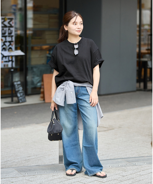 JOURNAL STANDARD（ジャーナルスタンダード）の「《追加5》タックスウェットTシャツ（Tシャツ/カットソー・レディース・パープル系その他/ホワイト/ブラウン系その他/ブラック・FREE）」の6枚目の写真