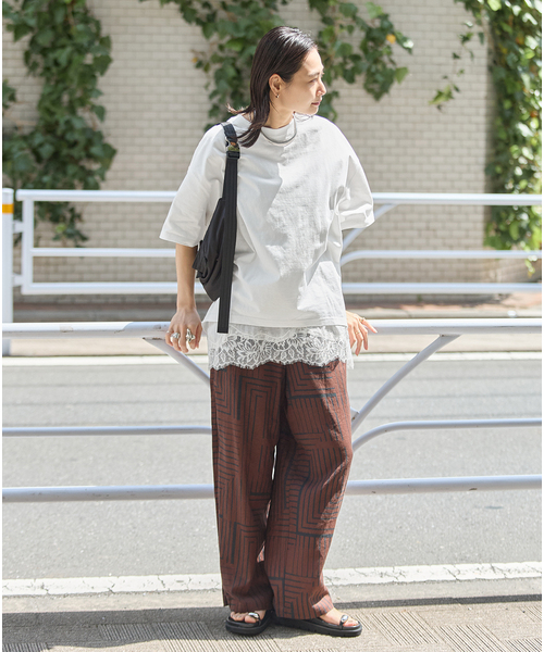 JOURNAL STANDARD（ジャーナルスタンダード）の「《追加5》タックスウェットTシャツ（Tシャツ/カットソー・レディース・パープル系その他/ホワイト/ブラウン系その他/ブラック・FREE）」の10枚目の写真