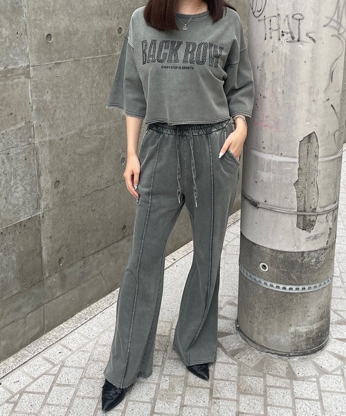 ROGER AND RAW(ロジャーアンドロウ)の「ソフトフレアスウェットパンツ(スウェットパンツ・レディース・ネイビー/カーキ/ブラウン/スミクロ・FREE)」の5枚目の写真