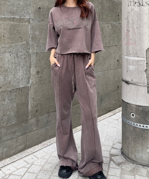 ROGER AND RAW(ロジャーアンドロウ)の「ソフトフレアスウェットパンツ(スウェットパンツ・レディース・ネイビー/カーキ/ブラウン/スミクロ・FREE)」の12枚目の写真