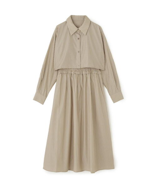 NATURAL BEAUTY BASIC(ナチュラルビューティーベーシック)の「◇レイヤードマルチストライプワンピース(ワンピース・レディース・ベージュ系その他/ブルー系その他・MEDIUM/P/S)」の3枚目の写真