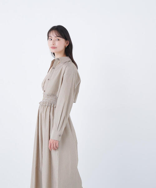 NATURAL BEAUTY BASIC(ナチュラルビューティーベーシック)の「◇レイヤードマルチストライプワンピース(ワンピース・レディース・ベージュ系その他/ブルー系その他・MEDIUM/P/S)」の5枚目の写真