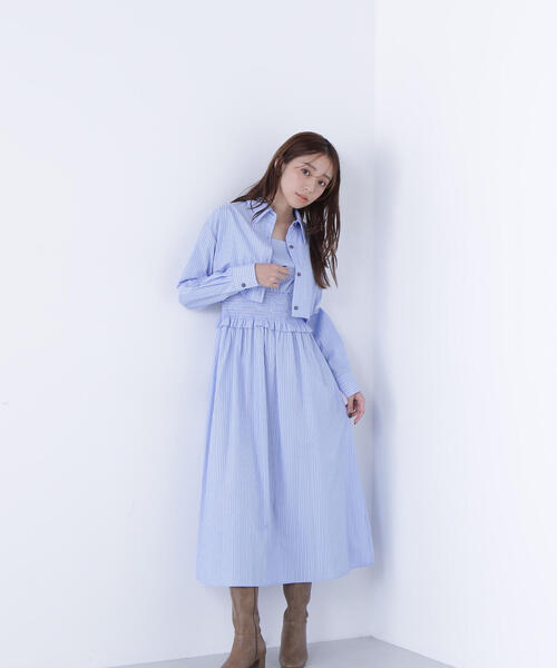 NATURAL BEAUTY BASIC(ナチュラルビューティーベーシック)の「◇レイヤードマルチストライプワンピース(ワンピース・レディース・ベージュ系その他/ブルー系その他・MEDIUM/P/S)」の16枚目の写真