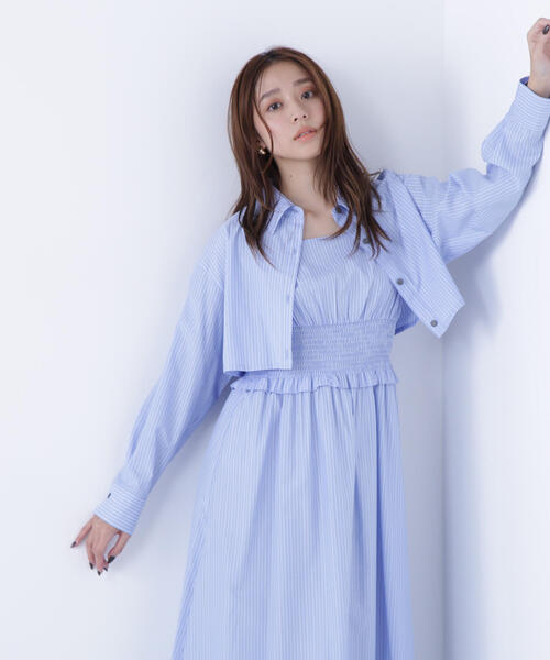 NATURAL BEAUTY BASIC(ナチュラルビューティーベーシック)の「◇レイヤードマルチストライプワンピース(ワンピース・レディース・ベージュ系その他/ブルー系その他・MEDIUM/P/S)」の18枚目の写真