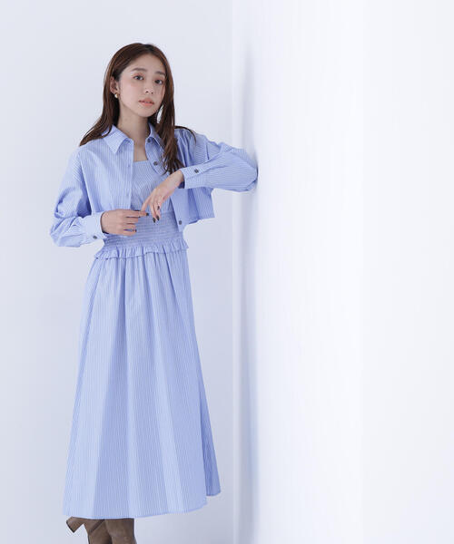 NATURAL BEAUTY BASIC(ナチュラルビューティーベーシック)の「◇レイヤードマルチストライプワンピース(ワンピース・レディース・ベージュ系その他/ブルー系その他・MEDIUM/P/S)」の20枚目の写真