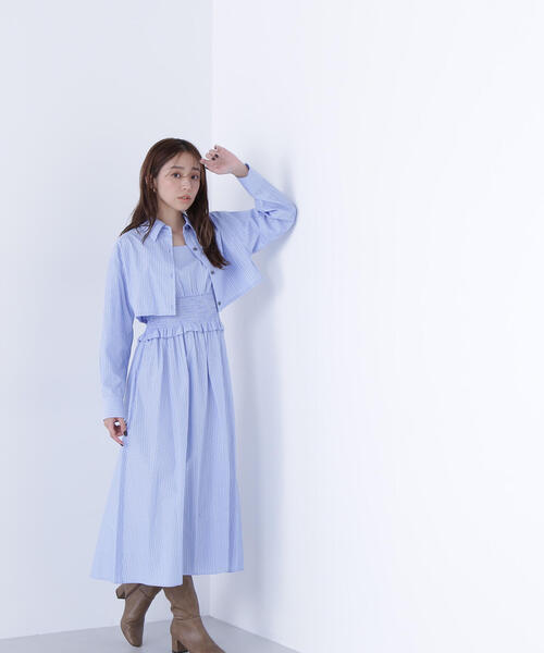NATURAL BEAUTY BASIC(ナチュラルビューティーベーシック)の「◇レイヤードマルチストライプワンピース(ワンピース・レディース・ベージュ系その他/ブルー系その他・MEDIUM/P/S)」の21枚目の写真