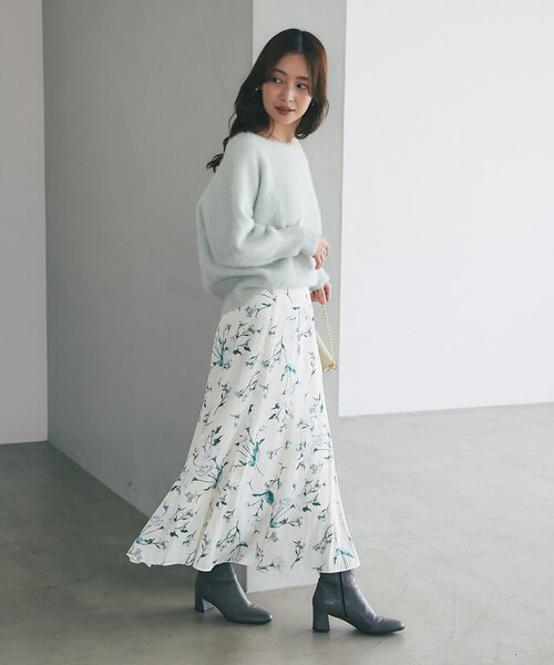 miki監修・最強モテニット】ヘアリーウールカシミヤ混オフショルニット