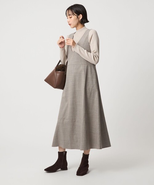 green label relaxing(グリーンレーベルリラクシング)の「ラメ リブ ボトルネック ニット プルオーバー ウォッシャブル(ニット/セーター・レディース・ナチュラル/ライトグレー/ダークグレー・FREE)」の20枚目の写真