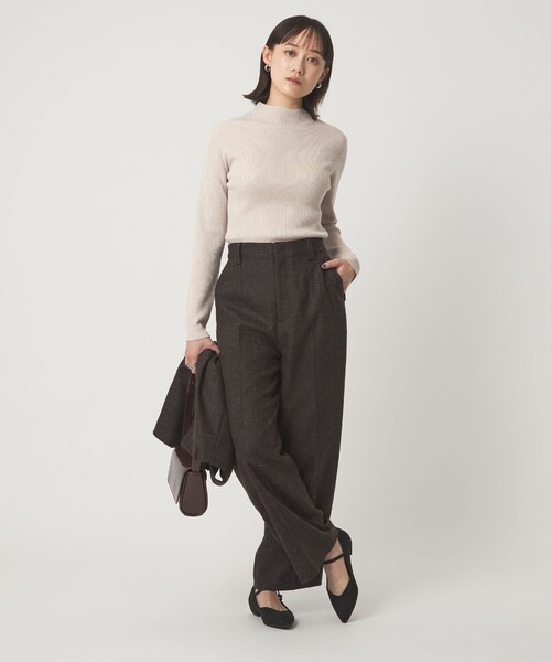 green label relaxing(グリーンレーベルリラクシング)の「ラメ リブ ボトルネック ニット プルオーバー ウォッシャブル(ニット/セーター・レディース・ナチュラル/ライトグレー/ダークグレー・FREE)」の17枚目の写真