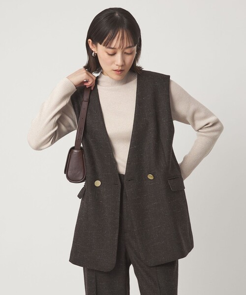 green label relaxing(グリーンレーベルリラクシング)の「ラメ リブ ボトルネック ニット プルオーバー ウォッシャブル(ニット/セーター・レディース・ナチュラル/ライトグレー/ダークグレー・FREE)」の16枚目の写真