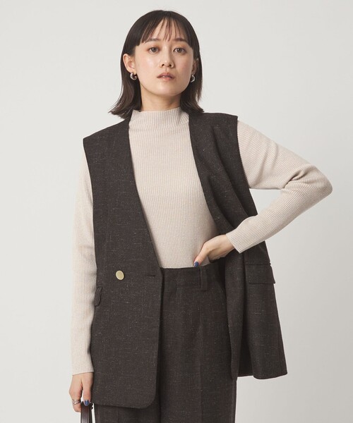 green label relaxing(グリーンレーベルリラクシング)の「ラメ リブ ボトルネック ニット プルオーバー ウォッシャブル(ニット/セーター・レディース・ナチュラル/ライトグレー/ダークグレー・FREE)」の15枚目の写真