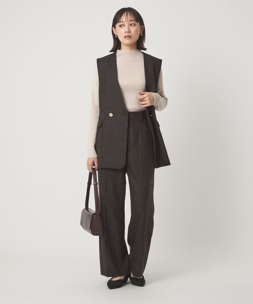 green label relaxing(グリーンレーベルリラクシング)の「ラメ リブ ボトルネック ニット プルオーバー ウォッシャブル(ニット/セーター・レディース・ナチュラル/ライトグレー/ダークグレー・FREE)」の14枚目の写真