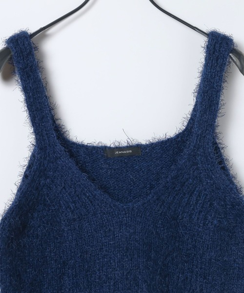 JEANASIS（ジーナシス）の「3GフェザーMIXニットNS/592554（ニット/セーター・レディース・ネイビー/チャコールグレー/グレー・FREE）」の6枚目の写真