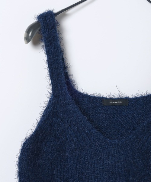 JEANASIS（ジーナシス）の「3GフェザーMIXニットNS/592554（ニット/セーター・レディース・ネイビー/チャコールグレー/グレー・FREE）」の7枚目の写真