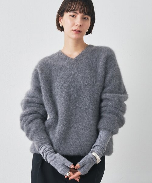 ウィムガゼット ニット カシミヤ混クルーネックファーニット