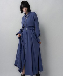 HARE ハレ　バイカラータックワンピース（ブルー） HARE（ハレ）の「バイカラータックワンピース(HARE)（ワンピース