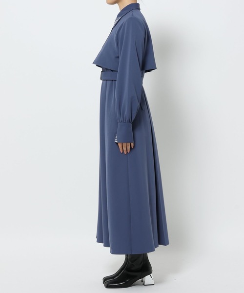 【美品】HARE　ビジューデザインワンピース　ブルー　ベルト付き HARE（ハレ）の「ビジューデザインワンピース(HARE)（ワンピース