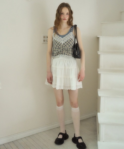 Birthday room(バースデイルーム)の「コットンレースミニスカート/ cotton lace mini-skirt(スカート・レディース・ホワイト/ブラック・FREE)」の18枚目の写真