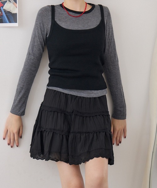 Birthday room(バースデイルーム)の「コットンレースミニスカート/ cotton lace mini-skirt(スカート・レディース・ホワイト/ブラック・FREE)」の15枚目の写真