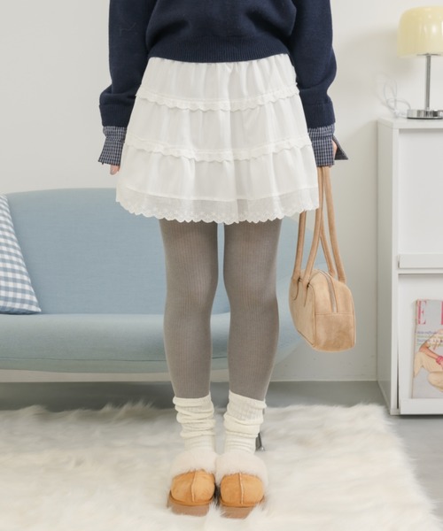 Birthday room(バースデイルーム)の「コットンレースミニスカート/ cotton lace mini-skirt(スカート・レディース・ホワイト/ブラック・FREE)」の9枚目の写真