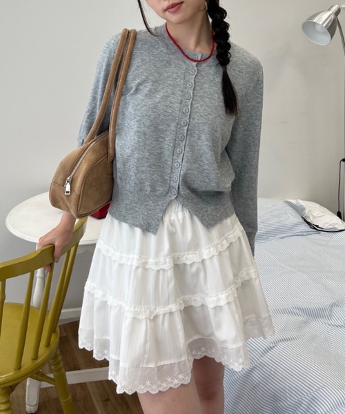 Birthday room(バースデイルーム)の「コットンレースミニスカート/ cotton lace mini-skirt(スカート・レディース・ホワイト/ブラック・FREE)」の4枚目の写真