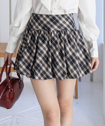 clear | チェック柄切替バルーンミニスカート[着回し力抜群 ガーリー]≪AW新作≫(スカート)
