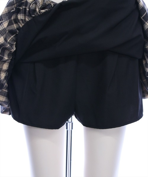 clear（クリア）の「チェック柄切替バルーンミニスカート[着回し力抜群 ガーリー]≪AW新作≫（スカート・レディース・ブラウン/ブラック・S/M）」の10枚目の写真