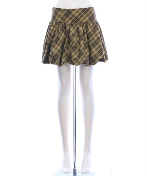 clear（クリア）の「チェック柄切替バルーンミニスカート[着回し力抜群 ガーリー]≪AW新作≫（スカート・レディース・ブラウン/ブラック・S/M）」の16枚目の写真
