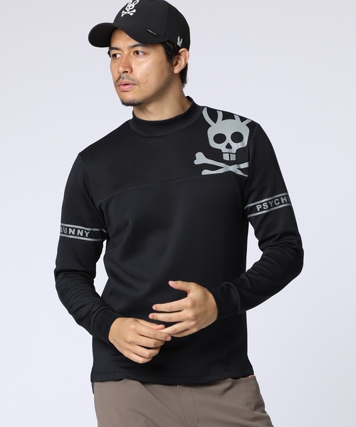 Psycho Bunny（サイコバニー）の「[GOLF]ラインスリーブロゴ モックネックＴシャツ（Tシャツ/カットソー・メンズ・ブラック/ネイビー/ホワイト・X-LARGE/LARGE/XX-LARGE/MEDIUM）」の3枚目の写真
