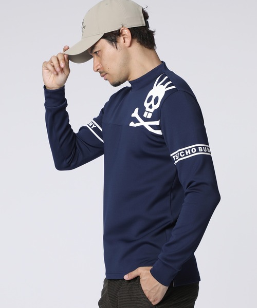 Psycho Bunny（サイコバニー）の「[GOLF]ラインスリーブロゴ モックネックＴシャツ（Tシャツ/カットソー・メンズ・ブラック/ネイビー/ホワイト・X-LARGE/LARGE/XX-LARGE/MEDIUM）」の12枚目の写真