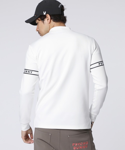 GOLF]ラインスリーブロゴ モックネックTシャツ