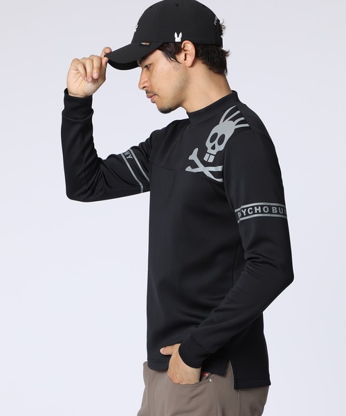 Psycho Bunny（サイコバニー）の「[GOLF]ラインスリーブロゴ モックネックＴシャツ（Tシャツ/カットソー・メンズ・ブラック/ネイビー/ホワイト・X-LARGE/LARGE/XX-LARGE/MEDIUM）」の8枚目の写真