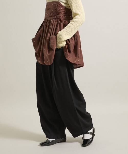 FREAK'S STORE（フリークスストア）の「クラウンパンツ/ツータック バレルパンツ（スラックス・レディース・ライトグレー/その他13/オリーブ/ネイビー/ブラック・SMALL/MEDIUM）」の2枚目の写真