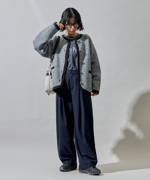 FREAK'S STORE(フリークスストア)の「クラウンパンツ/ツータック バレルパンツ(スラックス・レディース・ライトグレー/その他13/オリーブ/ネイビー/ブラック・SMALL/MEDIUM)」の22枚目の写真