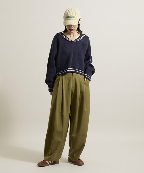 FREAK'S STORE（フリークスストア）の「クラウンパンツ/ツータック バレルパンツ（スラックス・レディース・ライトグレー/その他13/オリーブ/ネイビー/ブラック・SMALL/MEDIUM）」の14枚目の写真