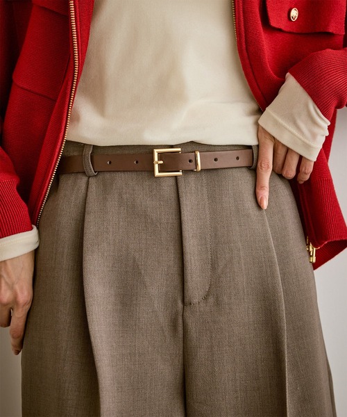 ROPE' PICNIC(ロペピクニック)の「18mmマットスムーススクエアバックルベルト(ベルト・レディース・ブラウン/ベージュ系その他/ブラック・FREE)」の3枚目の写真