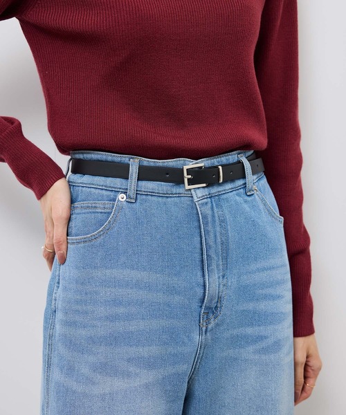 ROPE' PICNIC(ロペピクニック)の「18mmマットスムーススクエアバックルベルト(ベルト・レディース・ブラウン/ベージュ系その他/ブラック・FREE)」の2枚目の写真