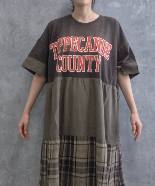 Bleu Bleuet(ブルーブルーエ)の「切り替えピグメントワンピース(ワンピース・レディース・チャコールグレー/グリーン・FREE)」の8枚目の写真