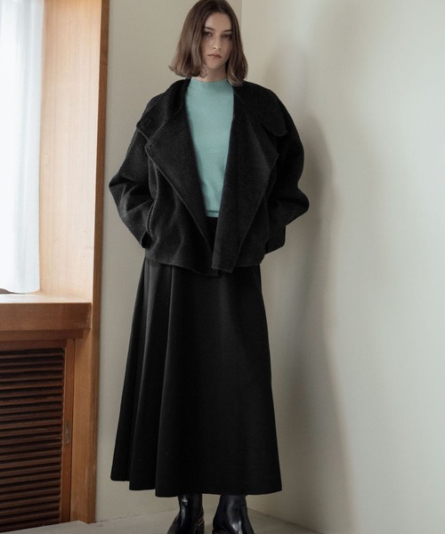 セール】【2025AW】【ウール100％】スタンドカラー ショート丈 コート