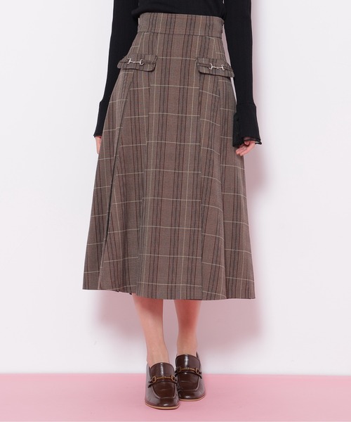 JILL by JILL STUART（ジルバイジルスチュアート）の「◇ウーリッシュフラノタックフレアスカート（スカート・レディース・ベージュ/グリーン/グレー/ブラウン系その他・MEDIUM/SMALL）」の7枚目の写真