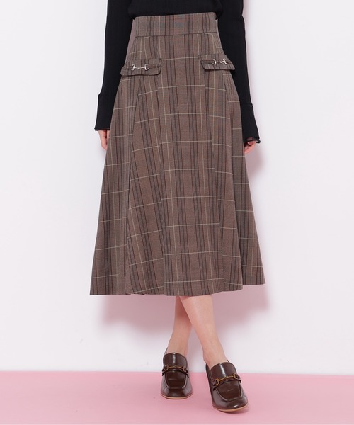 JILL by JILL STUART（ジルバイジルスチュアート）の「◇ウーリッシュフラノタックフレアスカート（スカート・レディース・ベージュ/グリーン/グレー/ブラウン系その他・MEDIUM/SMALL）」の8枚目の写真