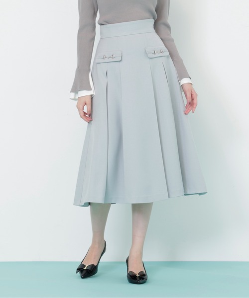 JILL by JILL STUART（ジルバイジルスチュアート）の「◇ウーリッシュフラノタックフレアスカート（スカート・レディース・ベージュ/グリーン/グレー/ブラウン系その他・MEDIUM/SMALL）」の21枚目の写真