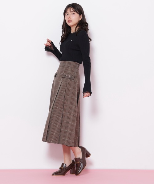 JILL by JILL STUART（ジルバイジルスチュアート）の「◇ウーリッシュフラノタックフレアスカート（スカート・レディース・ベージュ/グリーン/グレー/ブラウン系その他・MEDIUM/SMALL）」の6枚目の写真