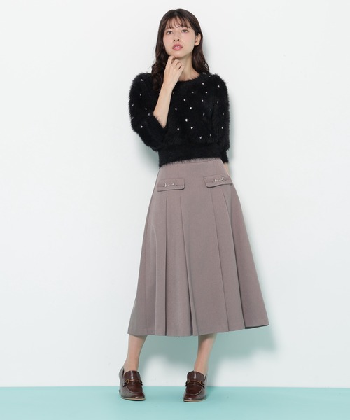 JILL by JILL STUART（ジルバイジルスチュアート）の「◇ウーリッシュフラノタックフレアスカート（スカート・レディース・ベージュ/グリーン/グレー/ブラウン系その他・MEDIUM/SMALL）」の9枚目の写真