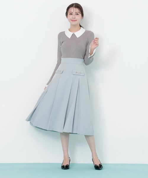 JILL by JILL STUART（ジルバイジルスチュアート）の「◇ウーリッシュフラノタックフレアスカート（スカート・レディース・ベージュ/グリーン/グレー/ブラウン系その他・MEDIUM/SMALL）」の15枚目の写真