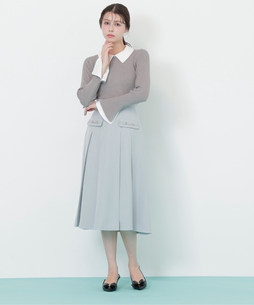 JILL by JILL STUART（ジルバイジルスチュアート）の「◇ウーリッシュフラノタックフレアスカート（スカート・レディース・ベージュ/グリーン/グレー/ブラウン系その他・MEDIUM/SMALL）」の16枚目の写真