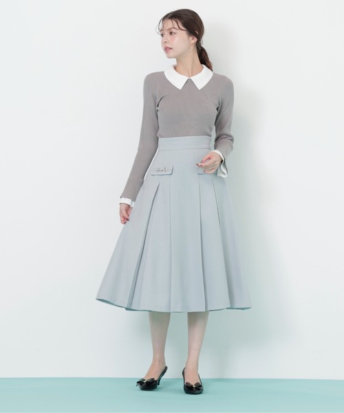 JILL by JILL STUART（ジルバイジルスチュアート）の「◇ウーリッシュフラノタックフレアスカート（スカート・レディース・ベージュ/グリーン/グレー/ブラウン系その他・MEDIUM/SMALL）」の18枚目の写真