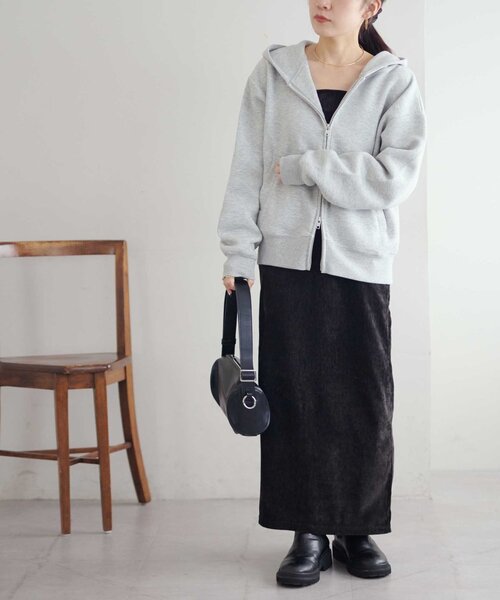 極美品✨ビアズリー ボンディングコート　ジップパーカー　グレー 大人のためのパーカー】ボンディングWジップパーカー（パーカー