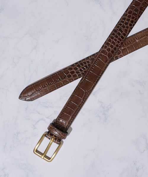 SADDLERS（サドラーズ）の「【Saddler's/サドラーズ】型押しレザーバックルベルト（ベルト・メンズ・ブラック/ダークブラウン/ネイビー・SMALL/MEDIUM/LARGE/X-LARGE）」の5枚目の写真