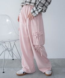 ウエアズボン ピンク 黒リボン レディース 32-pink.jpg